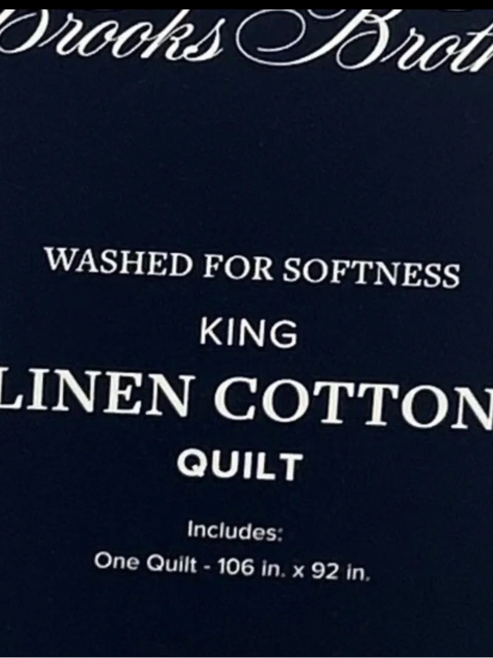Brooks Brothers King Linen Cotton Quilt - Light Gray with Subtle Stripes